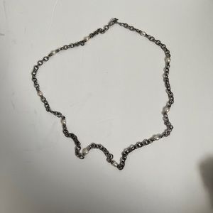 Judith Ripka Cultured Pearl and Toggle Chain Necklace 36”